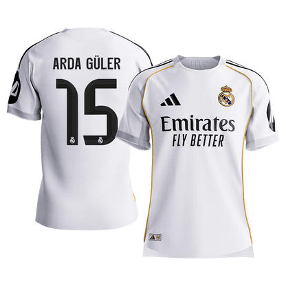 ARDA GÜLER #15 Mens Real Madrid Home Jersey 2025/26 - Player Version (Slim Fit) [PREMIUM]