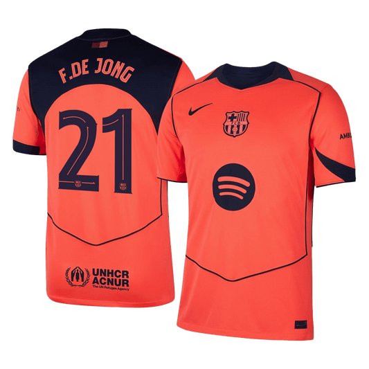 F.DE JONG #21 Mens Barcelona Third Jersey 2025/26 - UCL