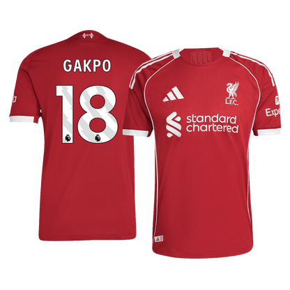 GAKPO #18 Mens Liverpool Home Jersey 2025/26 - Player Version (Slim Fit)