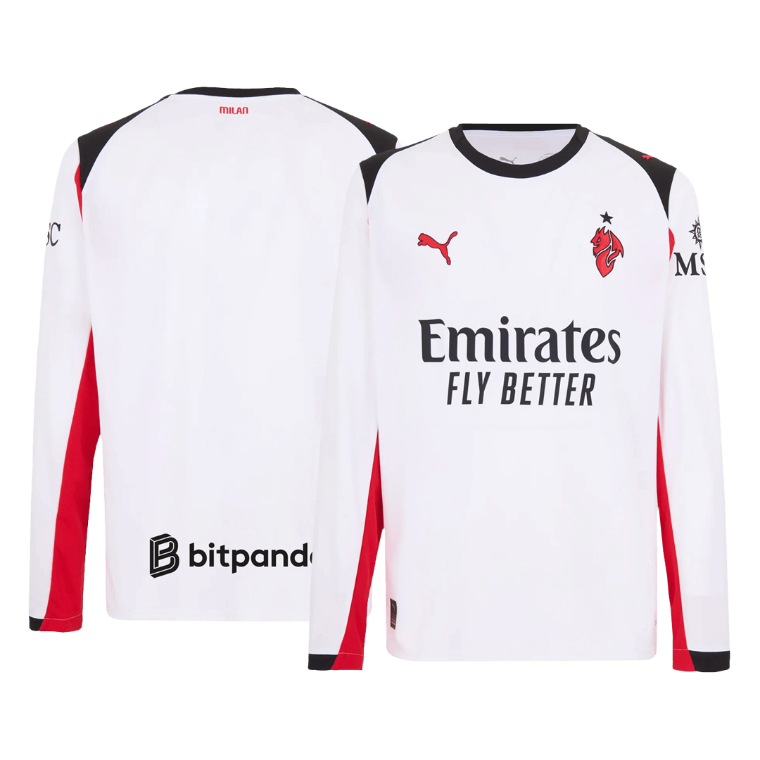 Mens AC Milan Away Long Sleeve Jersey 2025/26