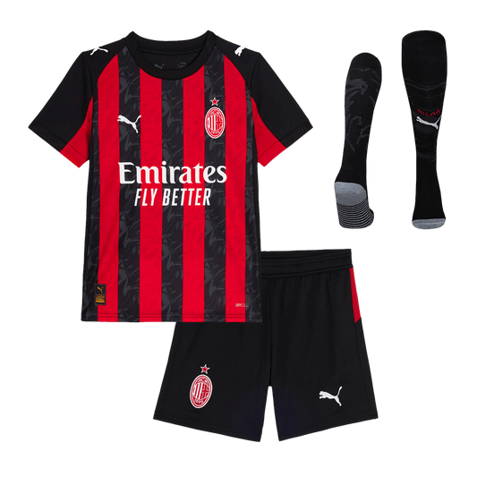 Kids AC Milan Home Full Kit 2025/26