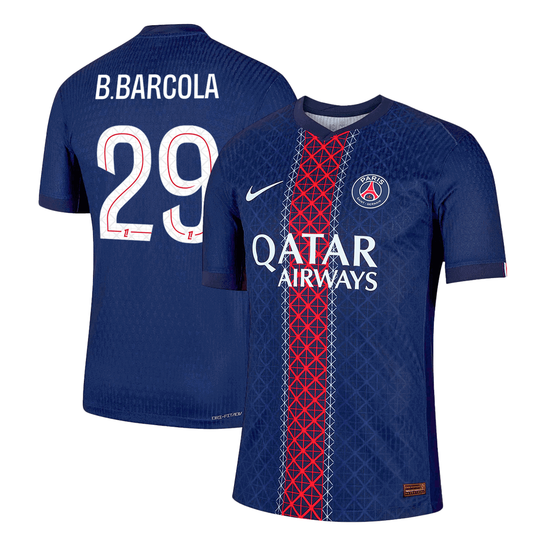B.BARCOLA #29 Mens PSG Home Jersey 2025/26 - Player Version (Slim Fit)