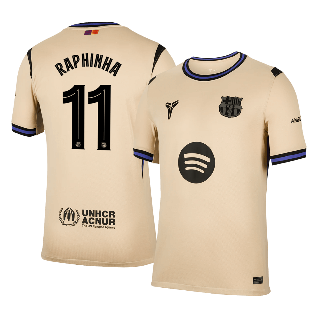 RAPHINHA #11 Mens Barcelona Away Jersey 2025/26 - UCL
