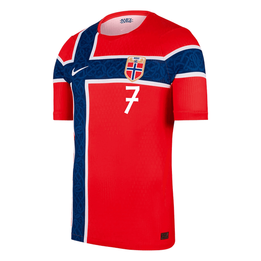 SØRLOTH #7 Mens Norway World Cup Home Jersey 2026 - Player Version (Slim Fit)