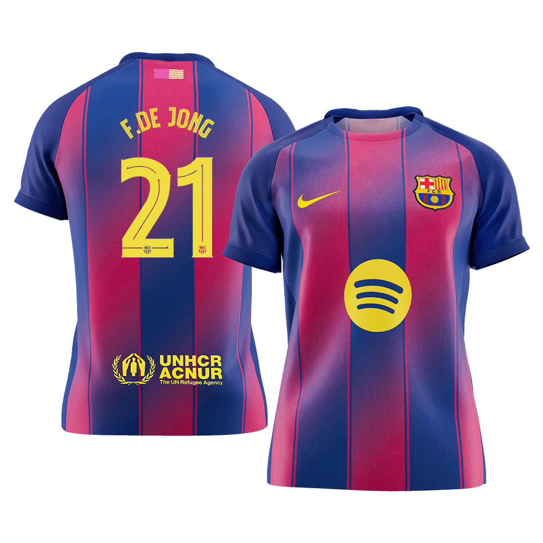 F.DE JONG #21 Mens Barcelona Home Jersey 2025/26 - UCL