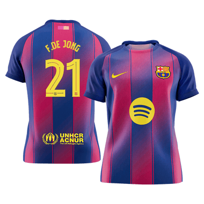 F.DE JONG #21 Mens Barcelona Home Jersey 2025/26 - UCL