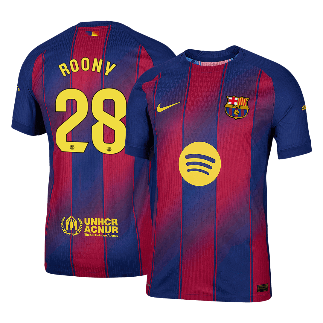 ROONY #28 Mens Barcelona Home Jersey 2025/26 - Player Version (Slim Fit)
