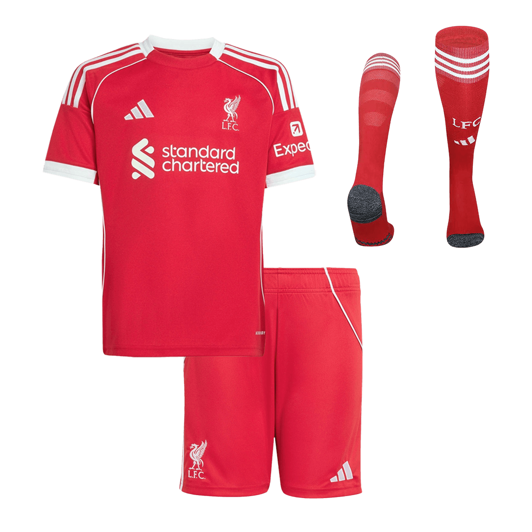 Kids Liverpool Home Full Kit 2025/26