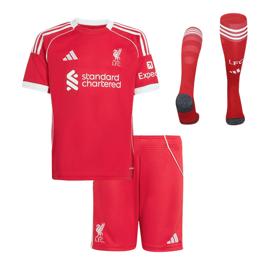 Kids Liverpool Home Full Kit 2025/26