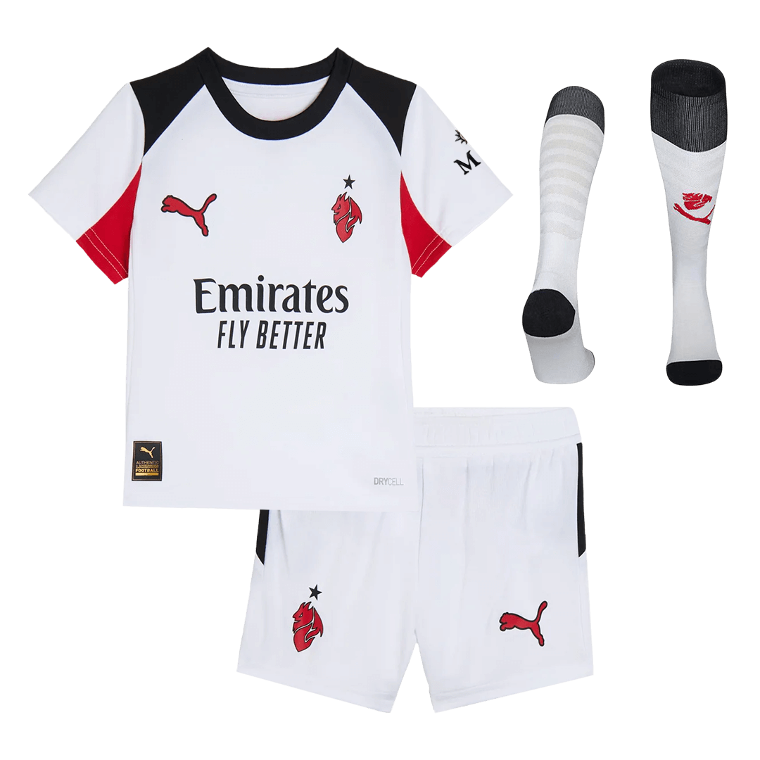 Kids AC Milan Away Full Kit 2025/26
