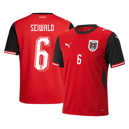 SEIWALD #6 Mens Austria World Cup Home Jersey 2026