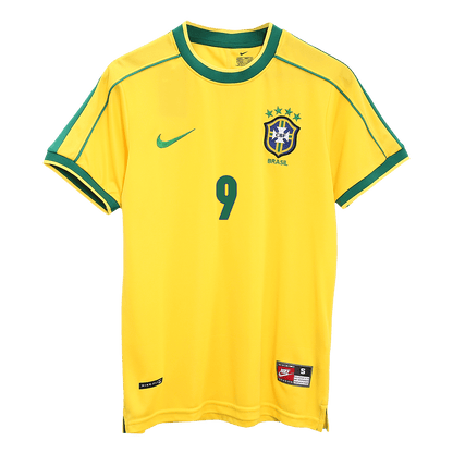 Retro RONALDO #9 1998 Mens Brazil World Cup Home Jersey