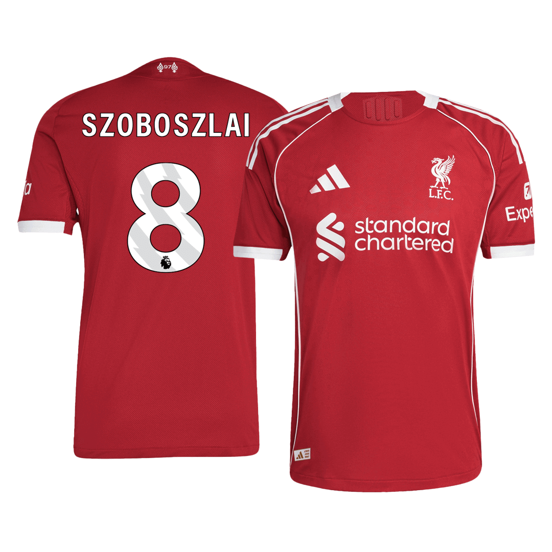 SZOBOSZLAI #8 Mens Liverpool Home Jersey 2025/26 - Player Version (Slim Fit)