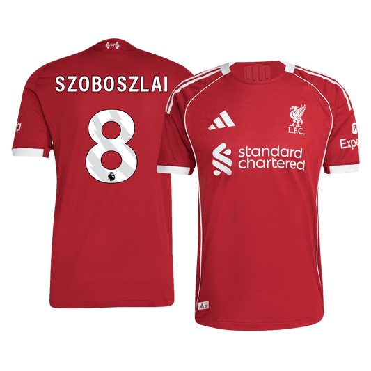 SZOBOSZLAI #8 Mens Liverpool Home Jersey 2025/26 - Player Version (Slim Fit)