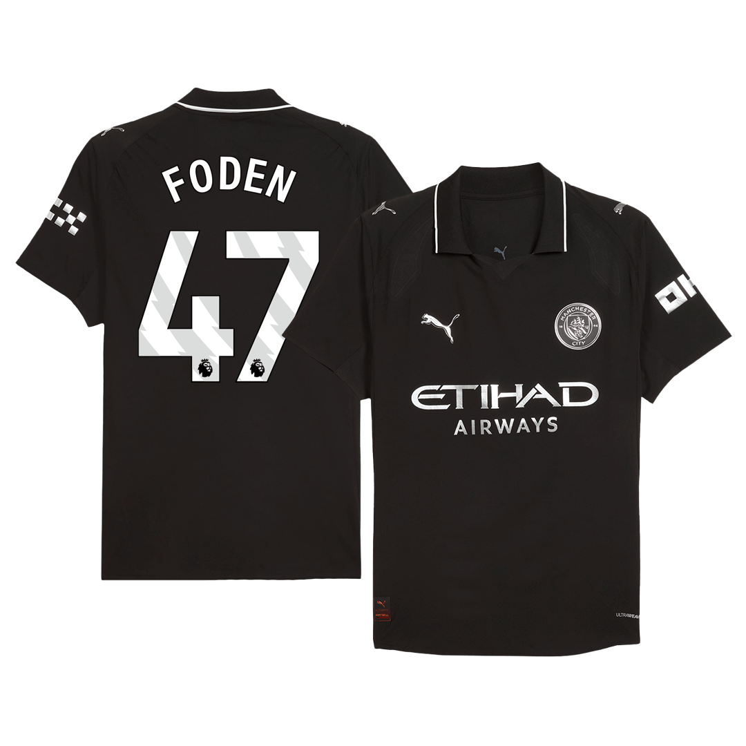 FODEN #47 Mens Manchester City Away Jersey 2025/26 - Player Version (Slim Fit)