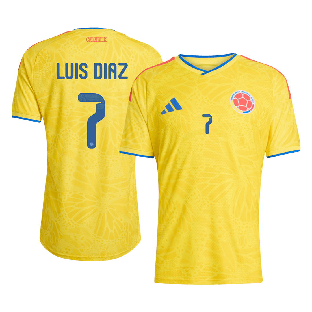 LUIS DíAZ #7 Mens Colombia World Cup Home Jersey 2026 - Player Version (Slim Fit)