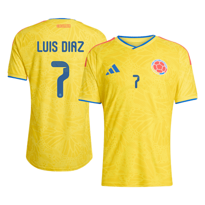 LUIS DíAZ #7 Mens Colombia World Cup Home Jersey 2026 - Player Version (Slim Fit)