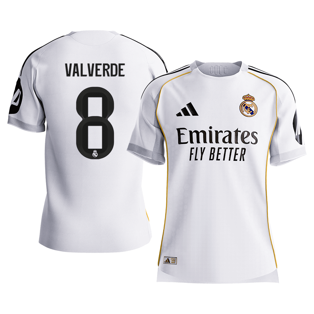 VALVERDE #8 Mens Real Madrid Home Jersey 2025/26 - Player Version (Slim Fit) [PREMIUM]