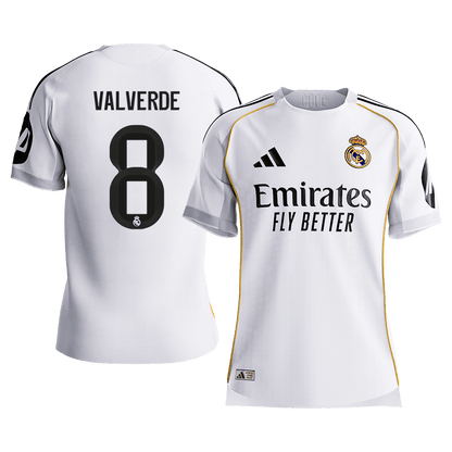 VALVERDE #8 Mens Real Madrid Home Jersey 2025/26 - Player Version (Slim Fit) [PREMIUM]