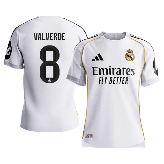 VALVERDE #8 Mens Real Madrid Home Jersey 2025/26 - Player Version (Slim Fit) [PREMIUM]