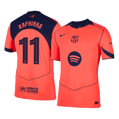 RAPHINHA #11 Mens Barcelona Third Jersey 2025/26 UCL - Player Version (Slim Fit)