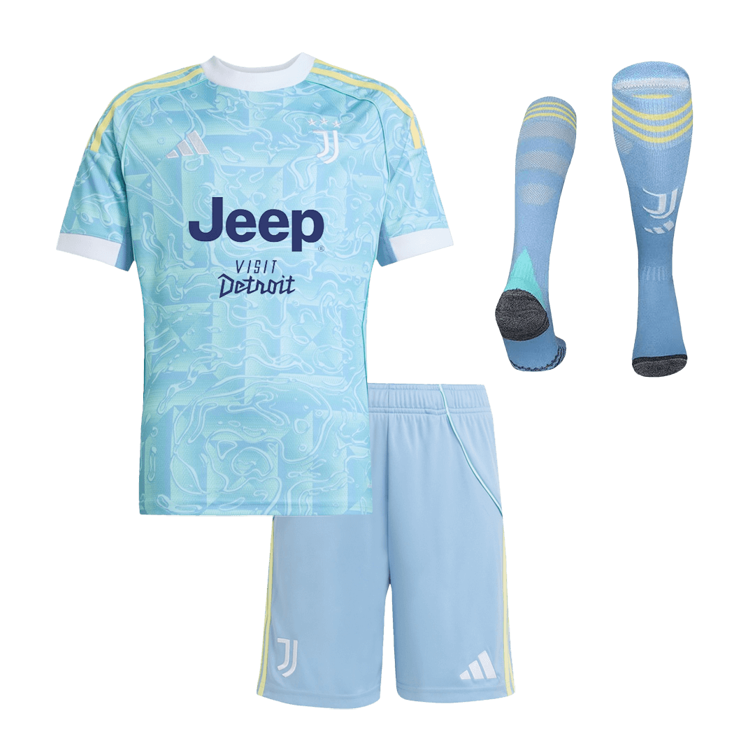 Kids Juventus Away Full Kit 2025/26