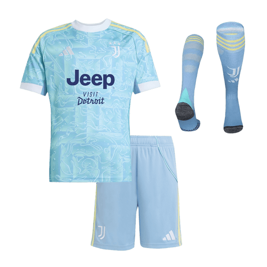 Kids Juventus Away Full Kit 2025/26