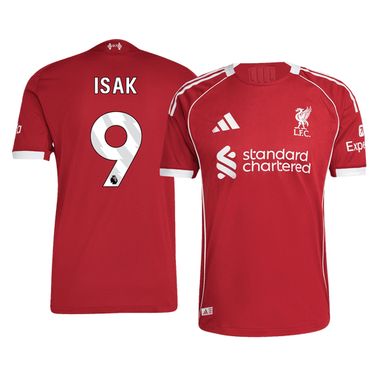 ISAK #9 Mens Liverpool Home Jersey 2025/26 - Player Version (Slim Fit)