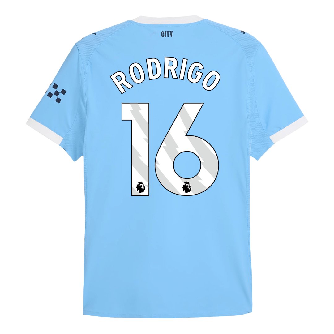 RODRIGO #16 Mens Manchester City Home Jersey 2025/26 - Player Version (Slim Fit)