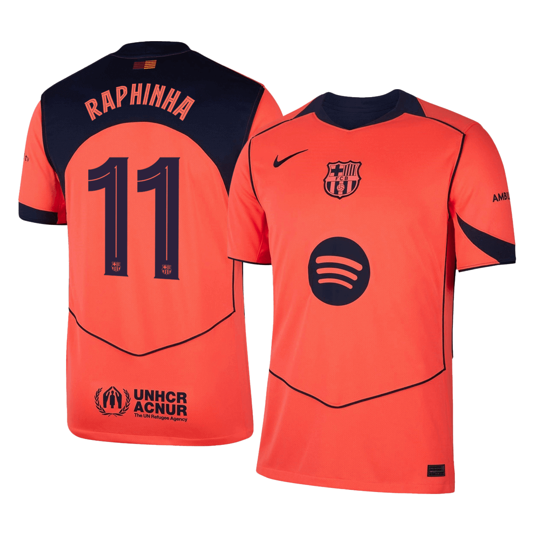 RAPHINHA #11 Mens Barcelona Third Jersey 2025/26 - UCL