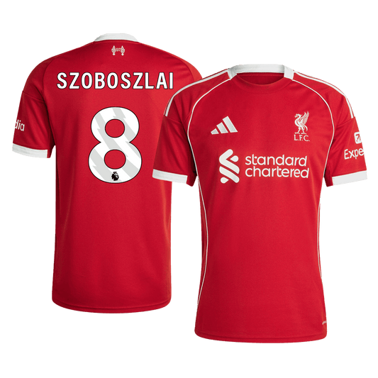 SZOBOSZLAI #8 Mens Liverpool Home Jersey 2025/26