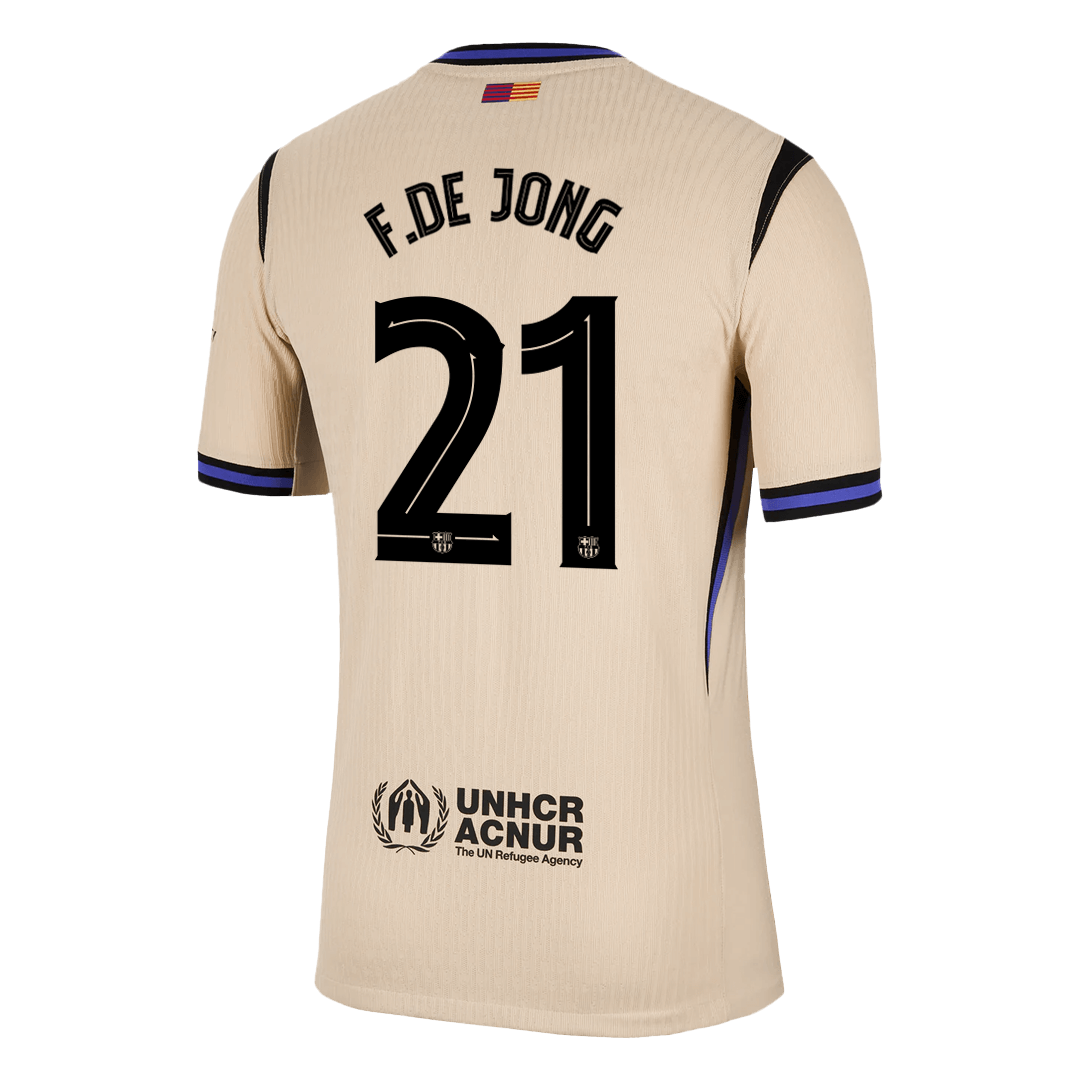 F.DE JONG #21 Mens Barcelona Away Jersey 2025/26 UCL - Player Version (Slim Fit)