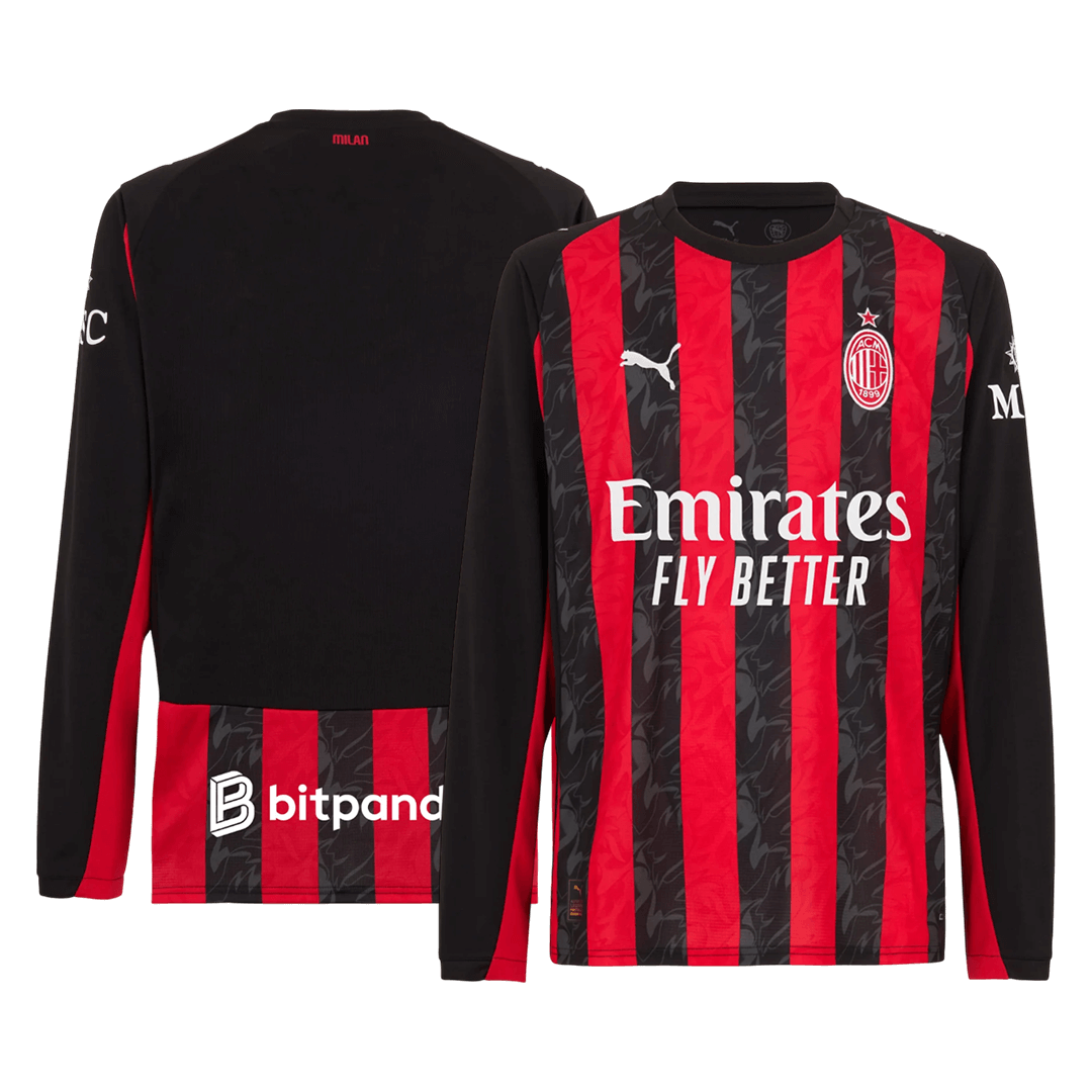 Mens AC Milan Home Long Sleeve Jersey 2025/26