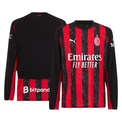 Mens AC Milan Home Long Sleeve Jersey 2025/26